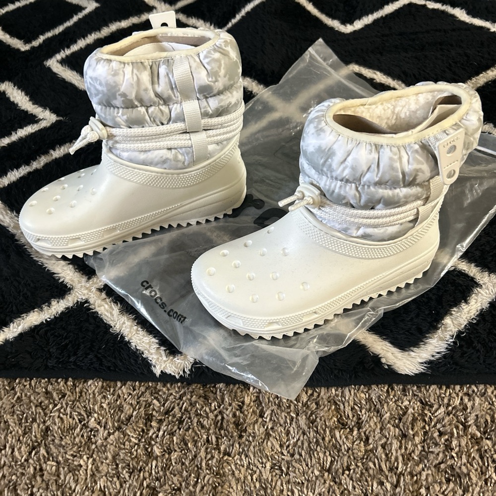CROCS White Rain & Snow Boots with Waterproof Material